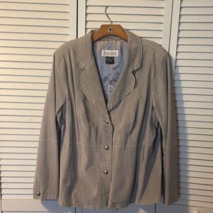 Bradley Women's Light Gray Leather Jacket